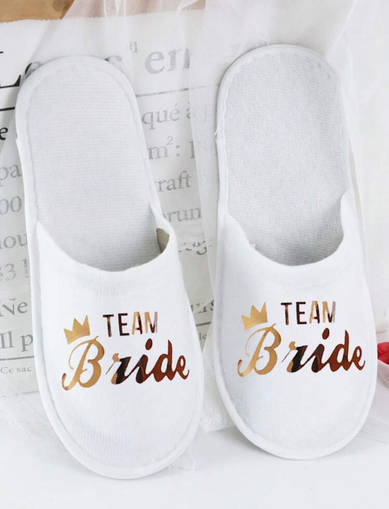 Team Bride Slippers Luxurious Weddings