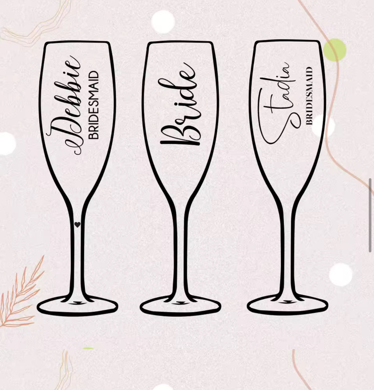 Personalised Champagne Flutes Wedding Favors