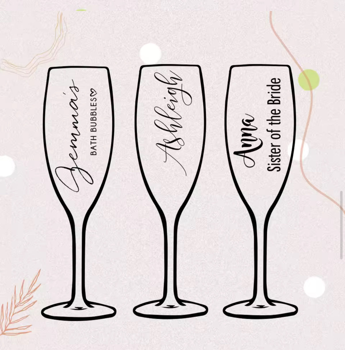Personalised Champagne Flutes Wedding Favors