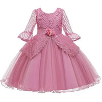 Long Sleeve Elegant Hollow Dress girls dress Luxurious Weddings