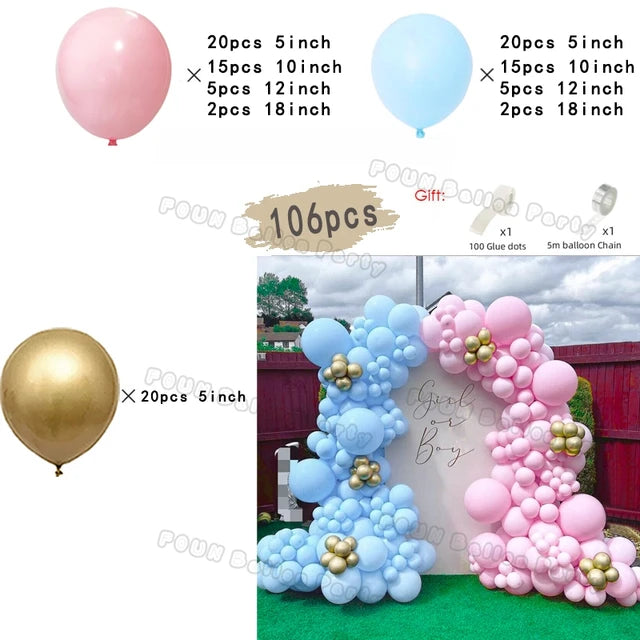 Gender Reveal Balloons Garland Arch Kit Balloon Garlands Luxurious Weddings