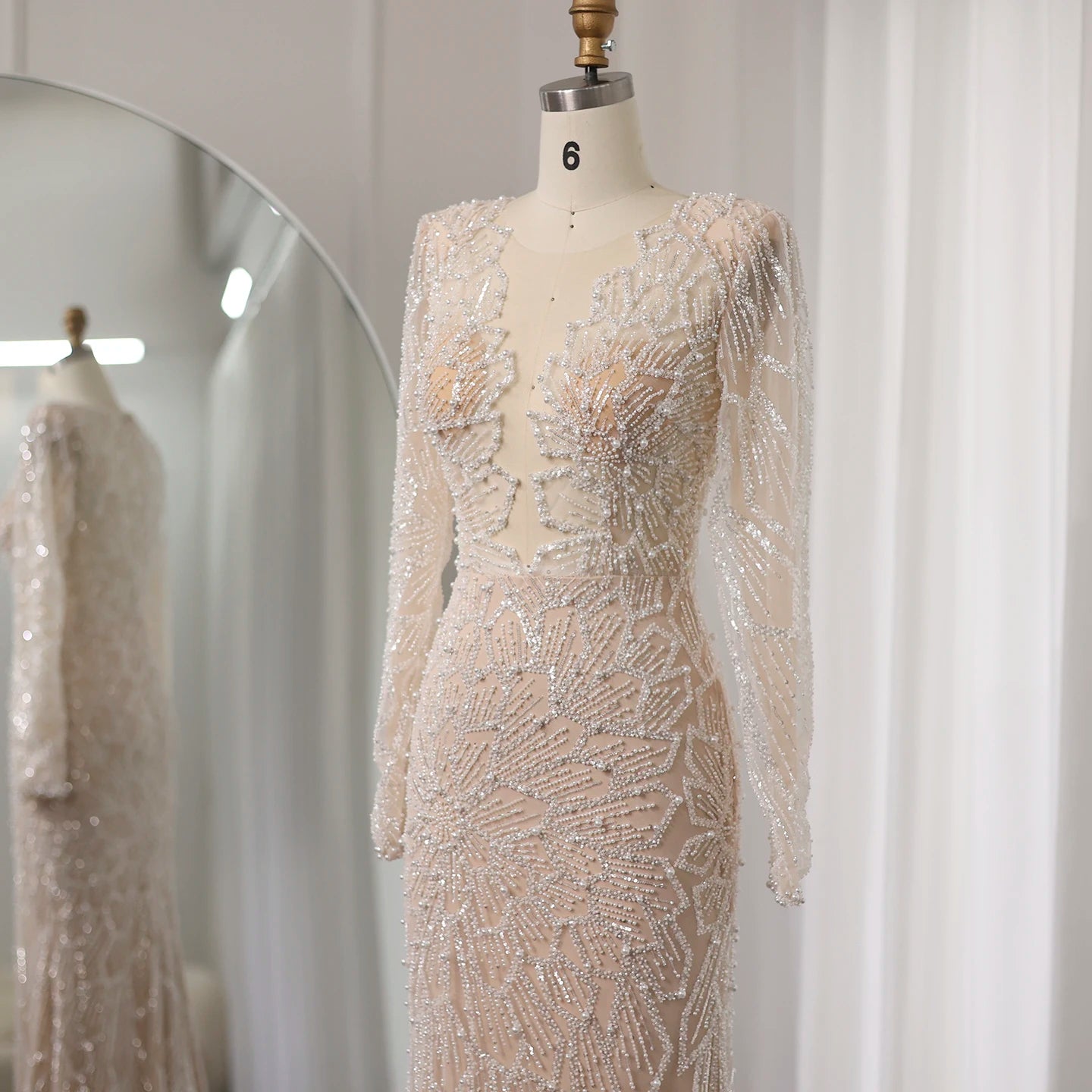 Luxury Beige Mermaid Wedding Dress Luxurious Weddings