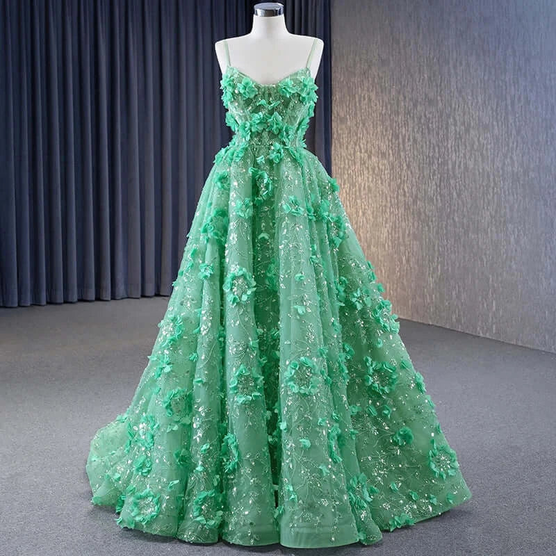 Unique Design Green High Quality Evening Prom Party Dress Evening Dress Luxurious Weddings
