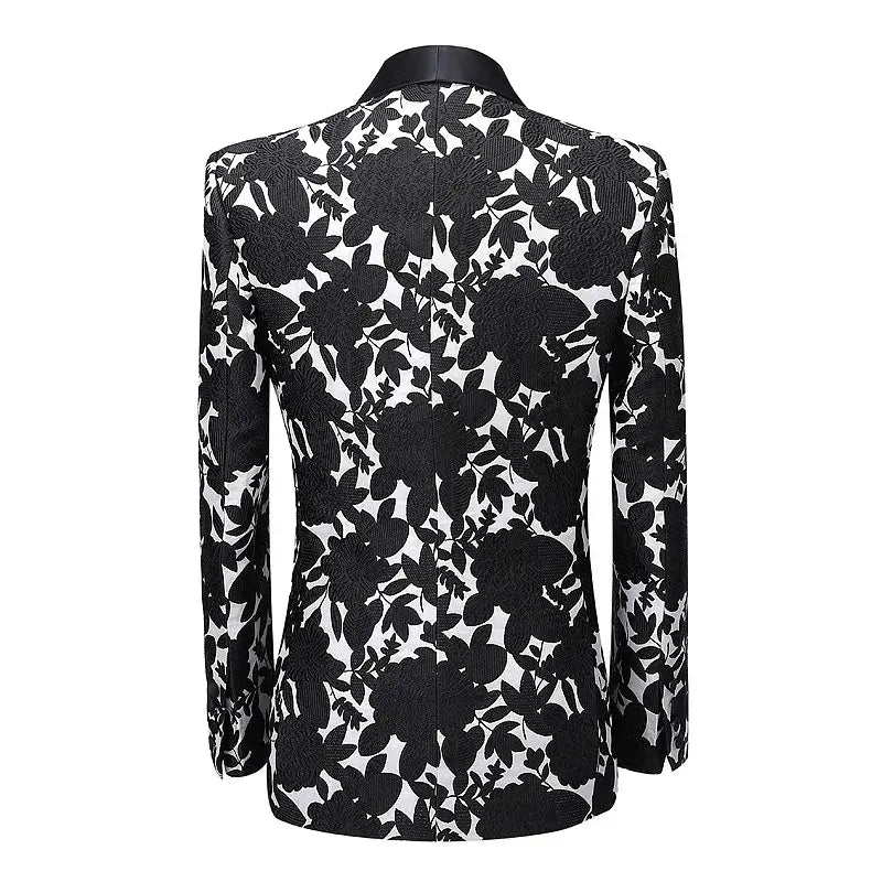 2pc Black & White Suit Men's Suit Luxurious Weddings