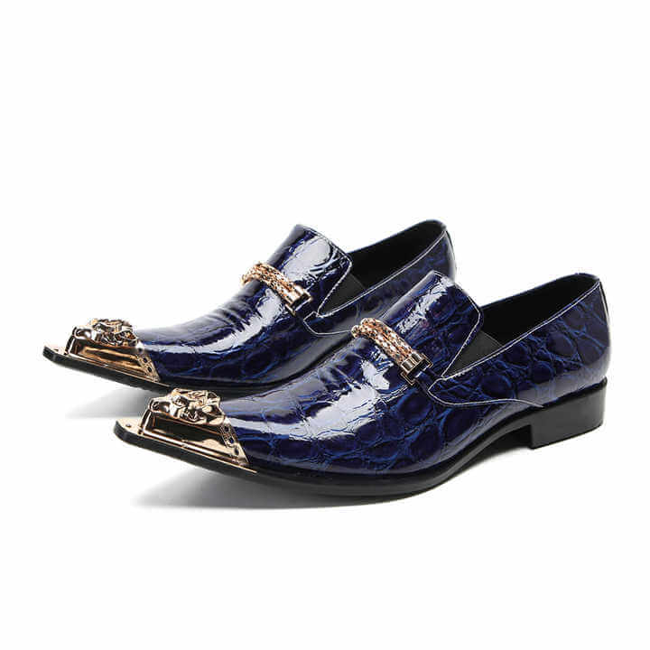Men's Hombre Crocodile Skin Leather Loafers Loafers Luxurious Weddings