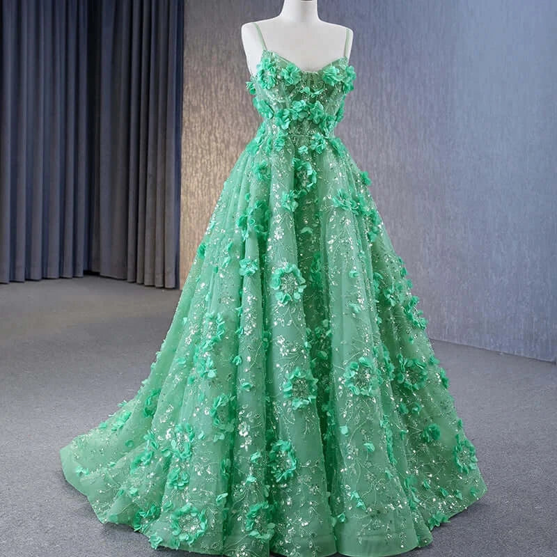 Unique Design Green High Quality Evening Prom Party Dress Evening Dress Luxurious Weddings