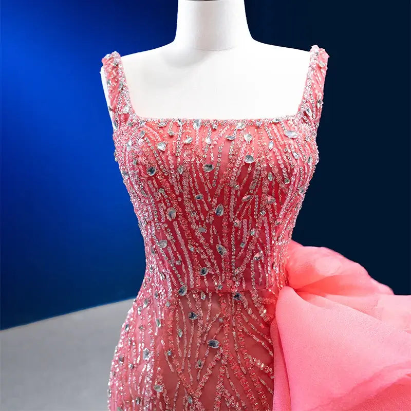 Pink Party Sexy Sequins Prom Mermaid Evening Dresses Evening Gown Luxurious Weddings