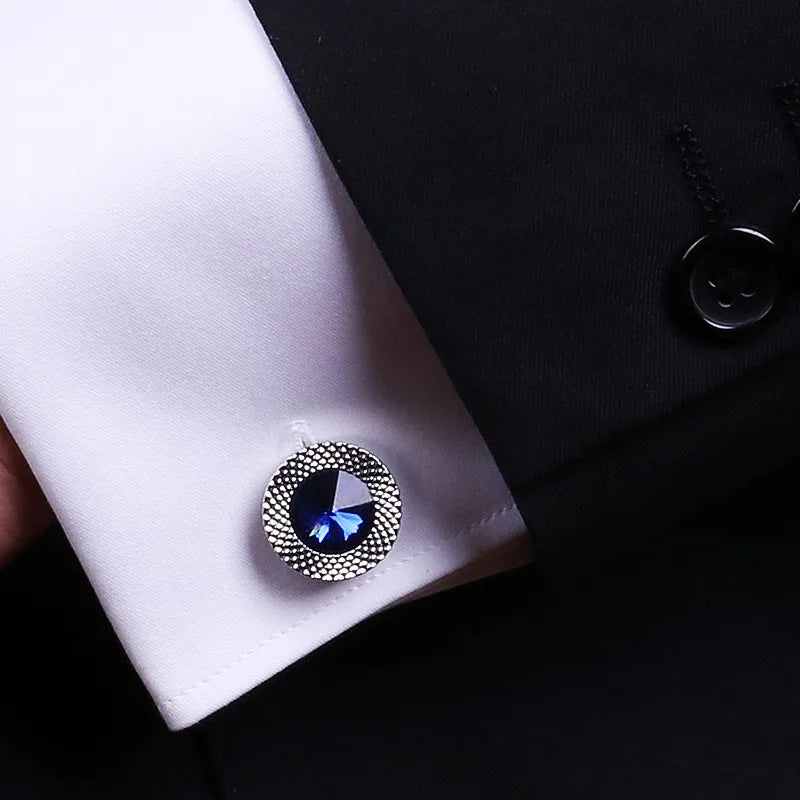 Designer Blue Crystal Cone Cufflinks By Luxurious Cufflinks Luxurious Weddings