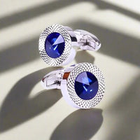 Designer Blue Crystal Cone Cufflinks By Luxurious Cufflinks Luxurious Weddings
