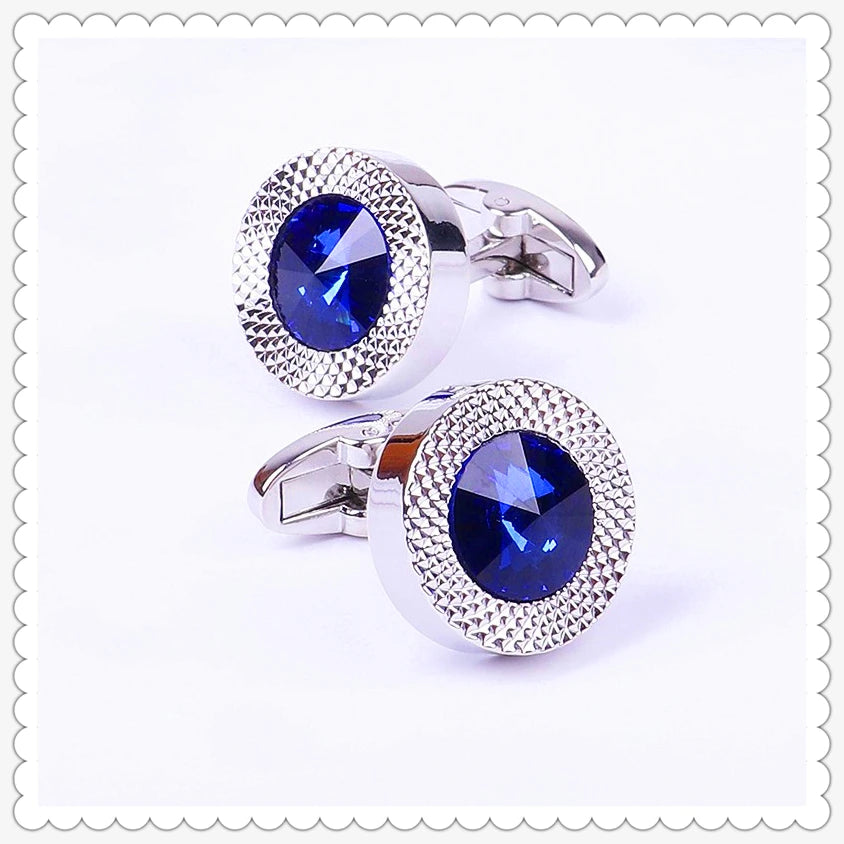 Designer Blue Crystal Cone Cufflinks By Luxurious Cufflinks Luxurious Weddings