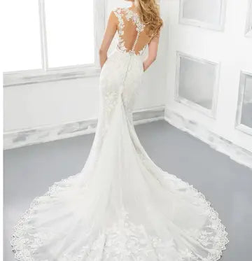 Boho Backless Lace Mermaid Wedding Gown with Removable Skirt A-Line Chapel Train Wedding Dresses Luxurious Weddings