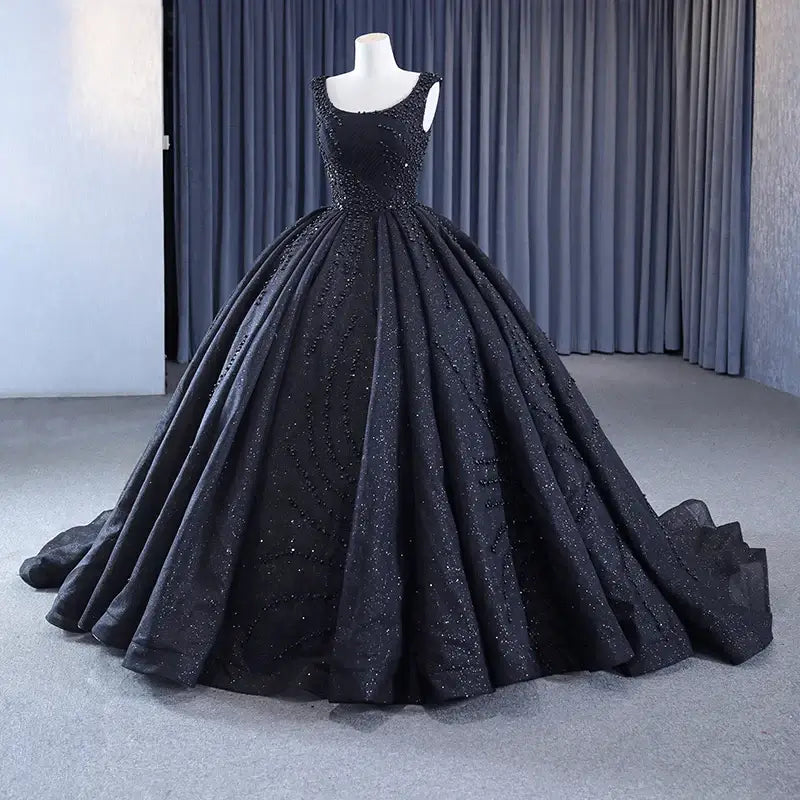 Blue Sleeveless Sequins Long Gown Evening Gown Evening Gown Luxurious Weddings