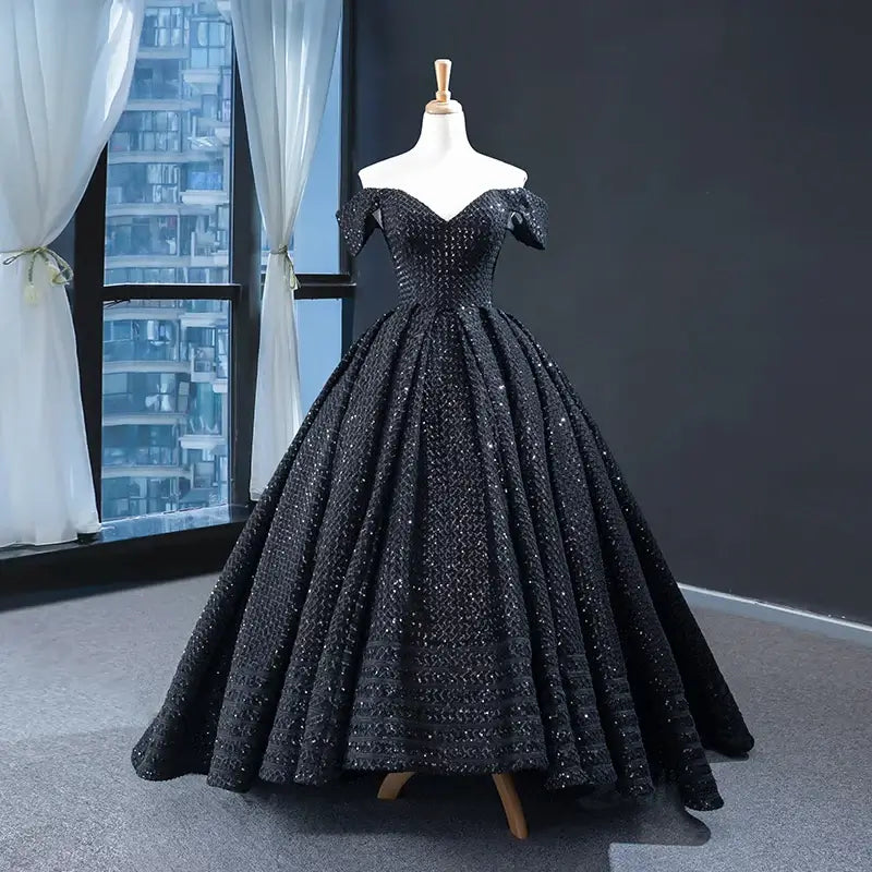 Sequin Formal Red Carpet Gown | Black Luxurious Weddings