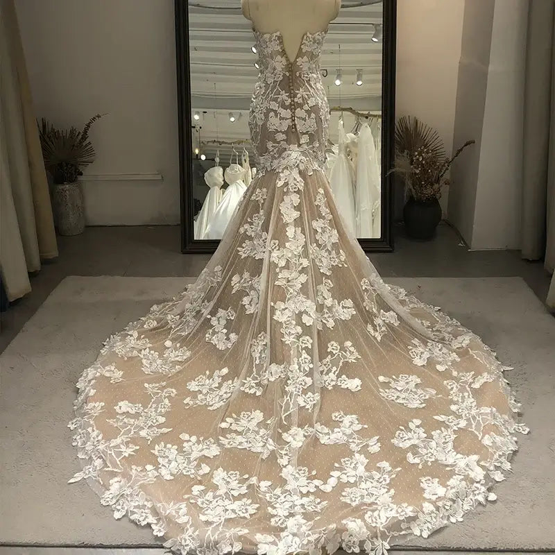 Mermaid Lace Double Sided Embroidered Plus Size Wedding Dress Wedding Dress Luxurious Weddings