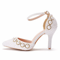 Bridal Heels Crystal Queen Pearl Diamond Shoes high heels Luxurious Weddings
