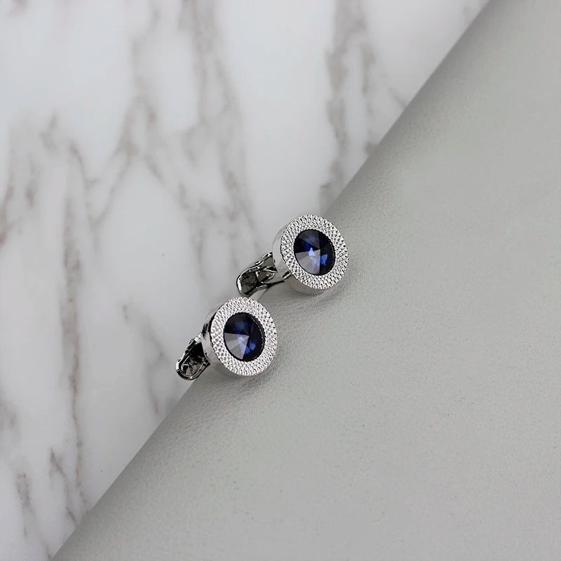 Designer Blue Crystal Cone Cufflinks By Luxurious Cufflinks Luxurious Weddings