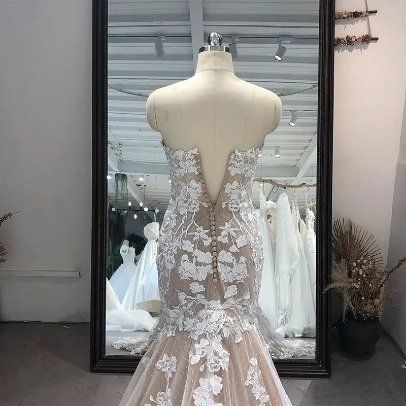 Mermaid Lace Double Sided Embroidered Plus Size Wedding Dress Wedding Dress Luxurious Weddings
