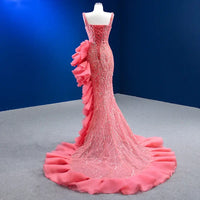 Pink Party Sexy Sequins Prom Mermaid Evening Dresses Evening Gown Luxurious Weddings