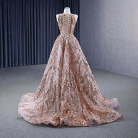 Classic O-neck Sleeveless Elegant Sequins Evening Gown Evening Dress Luxurious Weddings