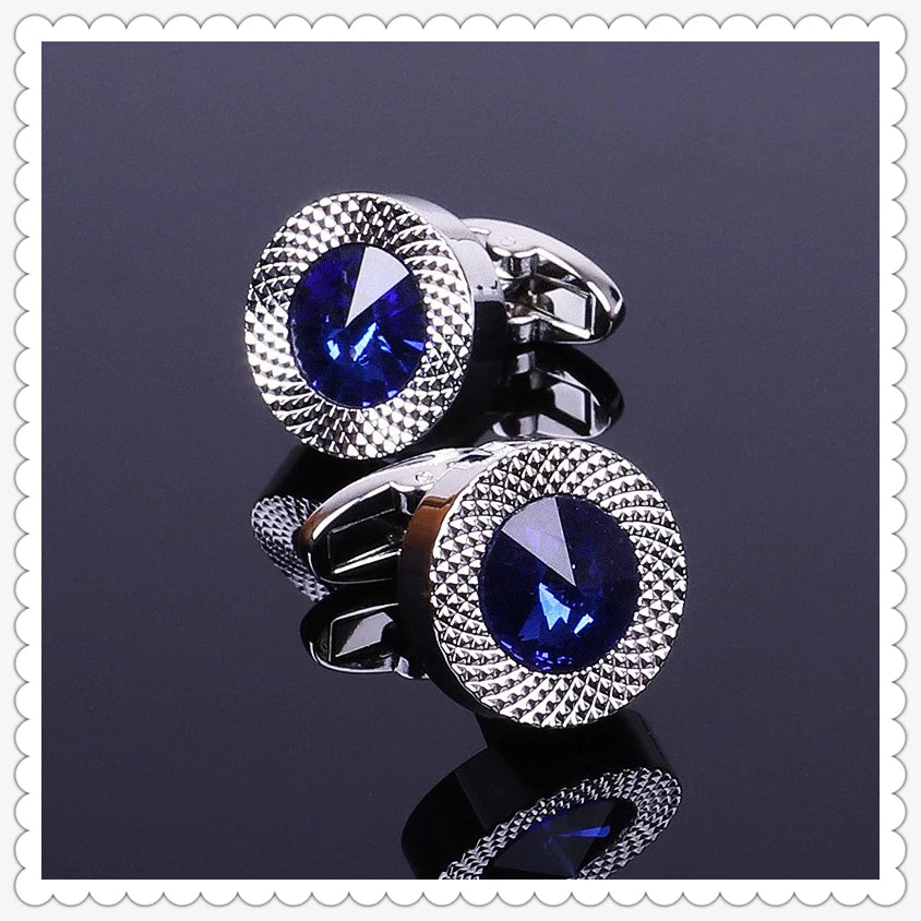 Designer Blue Crystal Cone Cufflinks By Luxurious Cufflinks Luxurious Weddings
