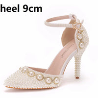 Bridal Heels Crystal Queen Pearl Diamond Shoes high heels Luxurious Weddings