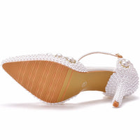 Bridal Heels Crystal Queen Pearl Diamond Shoes high heels Luxurious Weddings