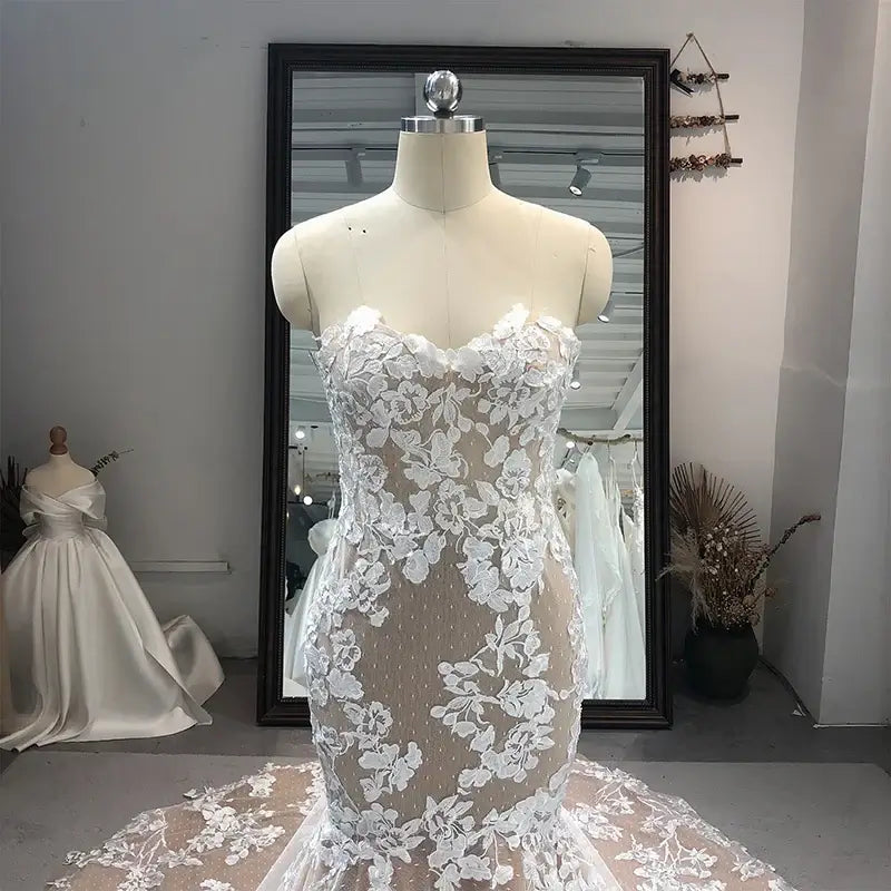 Mermaid Lace Double Sided Embroidered Plus Size Wedding Dress Wedding Dress Luxurious Weddings