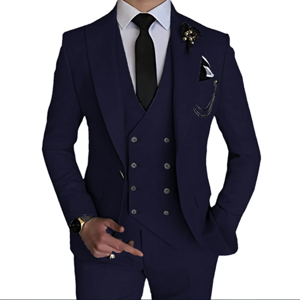 Black Men's Solid 3pc Color Suit Men's Suit Luxurious Weddings