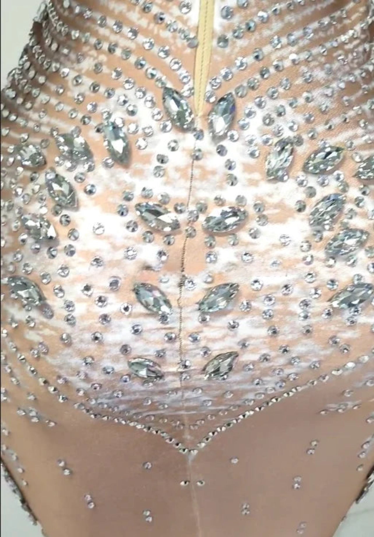 Silver Rhinestone White Sequin Ball Gown Ball Gown Luxurious Weddings