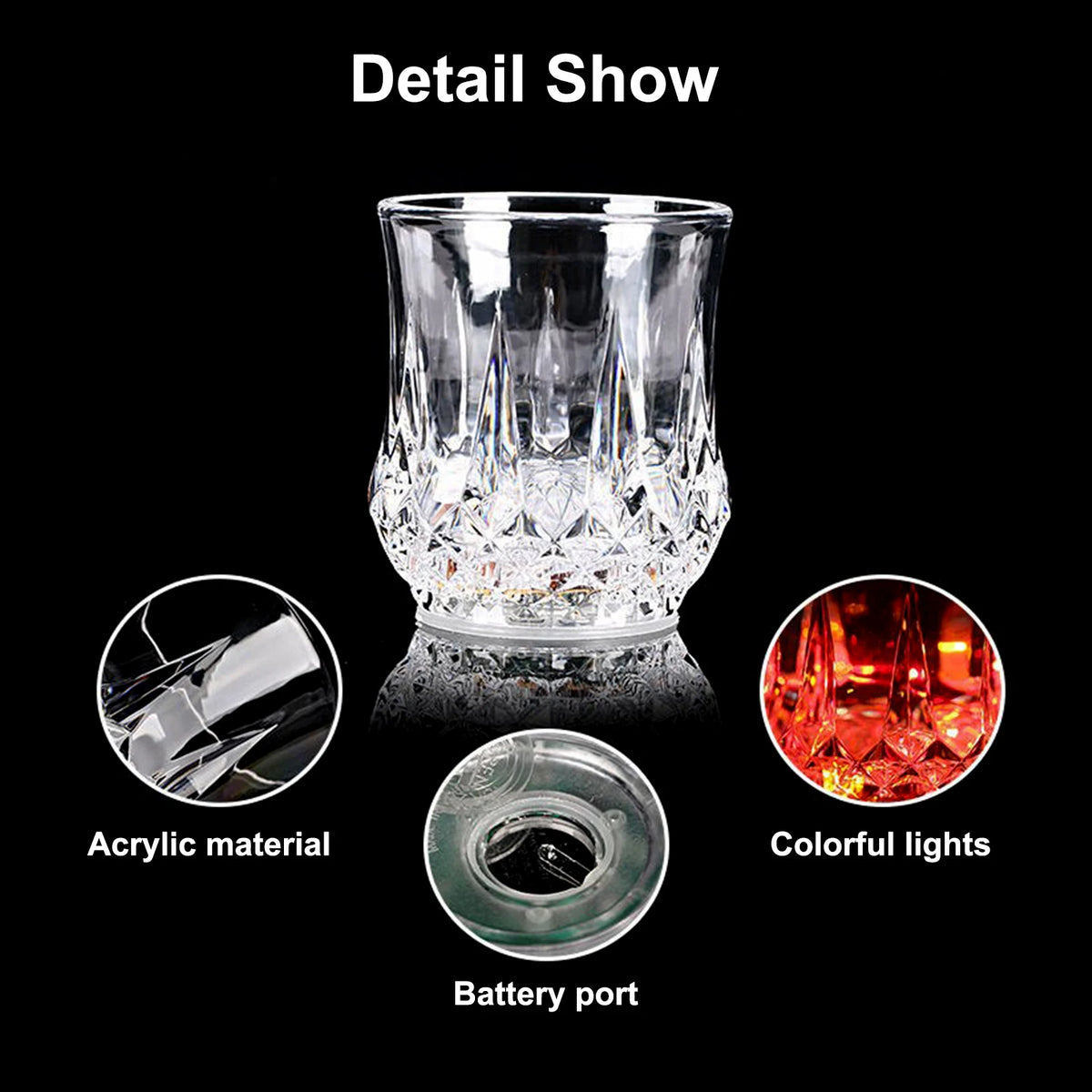 LED Flashing Glowing Cup Water Light-up Party Decoration LED Cups Luxurious Weddings