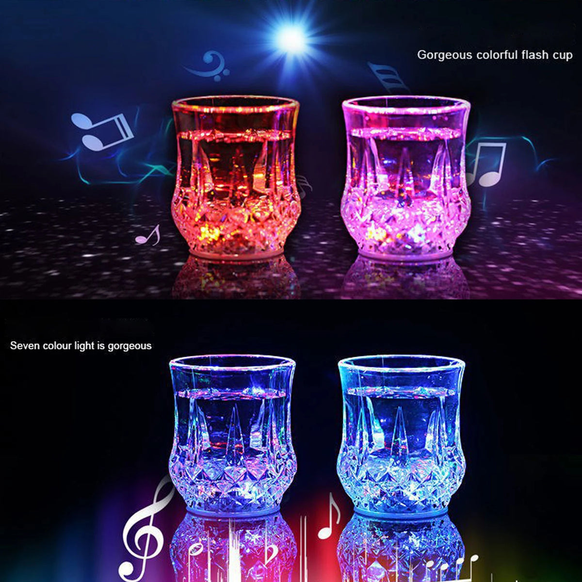 LED Flashing Glowing Cup Water Light-up Party Decoration LED Cups Luxurious Weddings