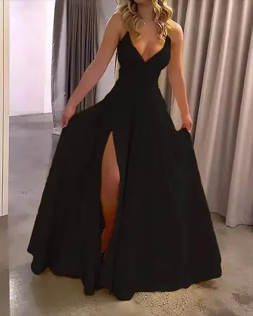 Strappy Dress with Color Slit formal dress Luxurious Weddings