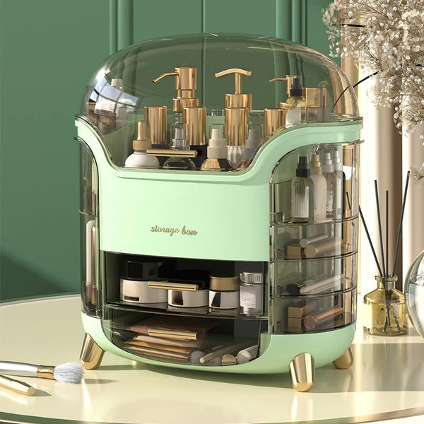 Luxury Desktop Cosmetics Storage Box Dust-proof Makeup Organizer