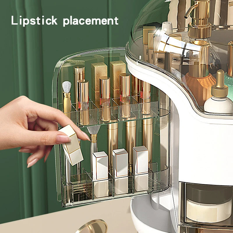 Luxury Desktop Cosmetics Storage Box Dust-proof Makeup Organizer