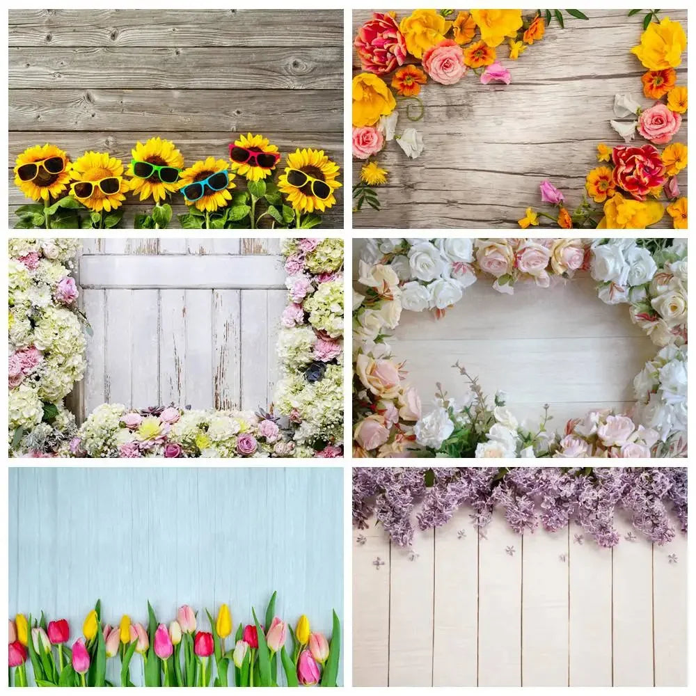 Flower Wooden Wall Product Photography Backdrops for all Special Events Photo Backdrops Luxurious Weddings