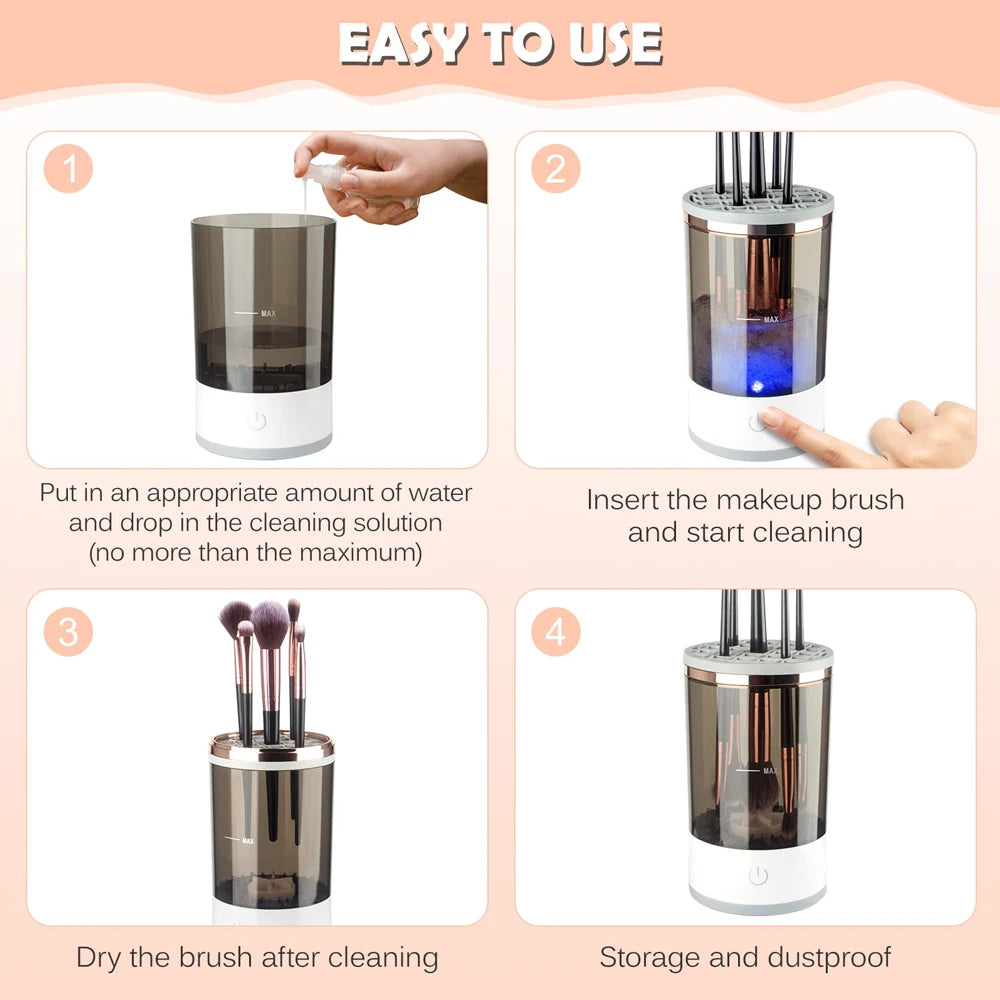 Electric Makeup Brush Cleaner Machine Automatic Makeup Brush Cleaner Luxurious Weddings