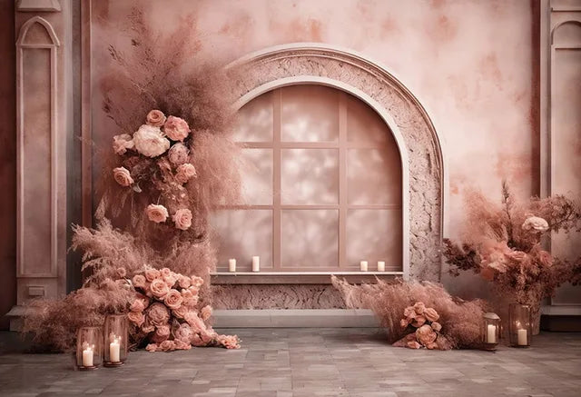 Pink Wedding Floral Backdrops Photography Birthday Decor Photo Background photo backdrop Luxurious Weddings
