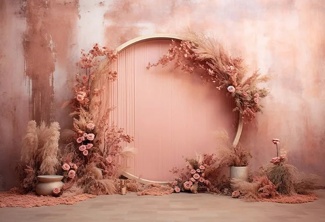 Pink Wedding Floral Backdrops Photography Birthday Decor Photo Background photo backdrop Luxurious Weddings