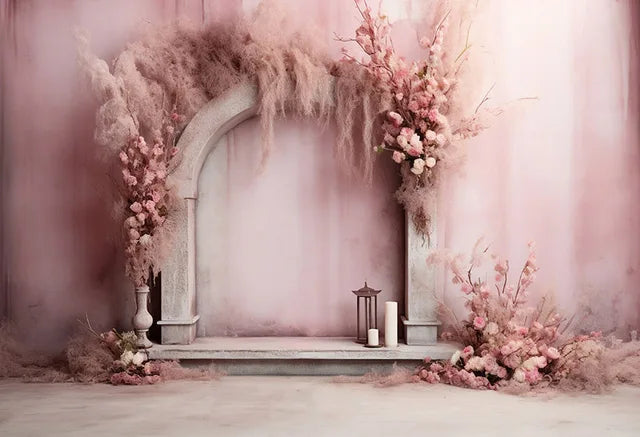 Pink Wedding Floral Backdrops Photography Birthday Decor Photo Background photo backdrop Luxurious Weddings