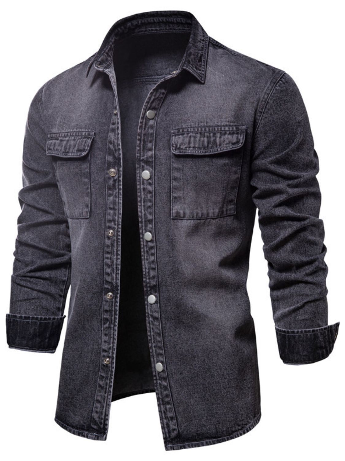 Men's Button Down Chest Pocket Denim Jacket Denim Jacket Luxurious Weddings
