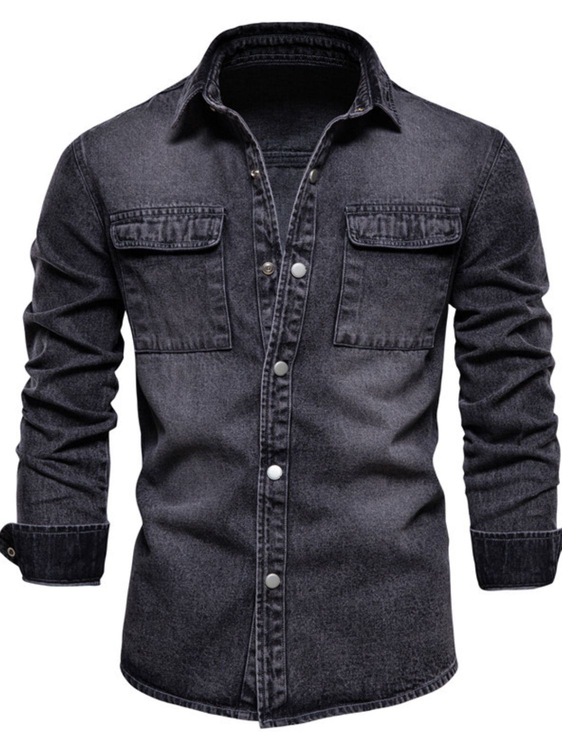 Men's Button Down Chest Pocket Denim Jacket Denim Jacket Luxurious Weddings