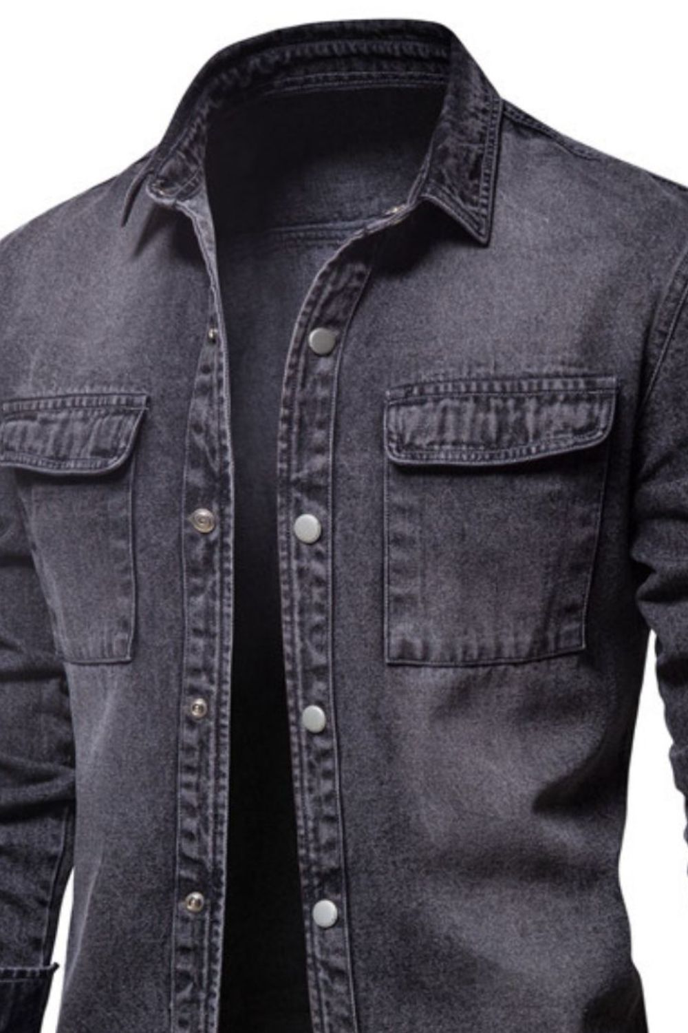 Men's Button Down Chest Pocket Denim Jacket Denim Jacket Luxurious Weddings