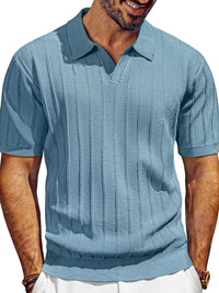 Men's Full Size Textured Collared Neck Short Sleeve Polo Plus Size Polo shirt Luxurious Weddings