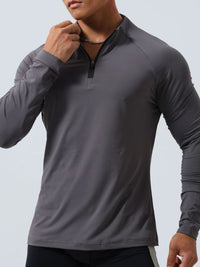Men's Plus Size Quarter Zip Long Sleeve Top Long sleeved Luxurious Weddings