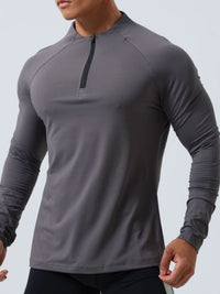 Men's Plus Size Quarter Zip Long Sleeve Top Long sleeved Luxurious Weddings