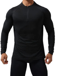 Men's Plus Size Quarter Zip Long Sleeve Top Long sleeved Luxurious Weddings