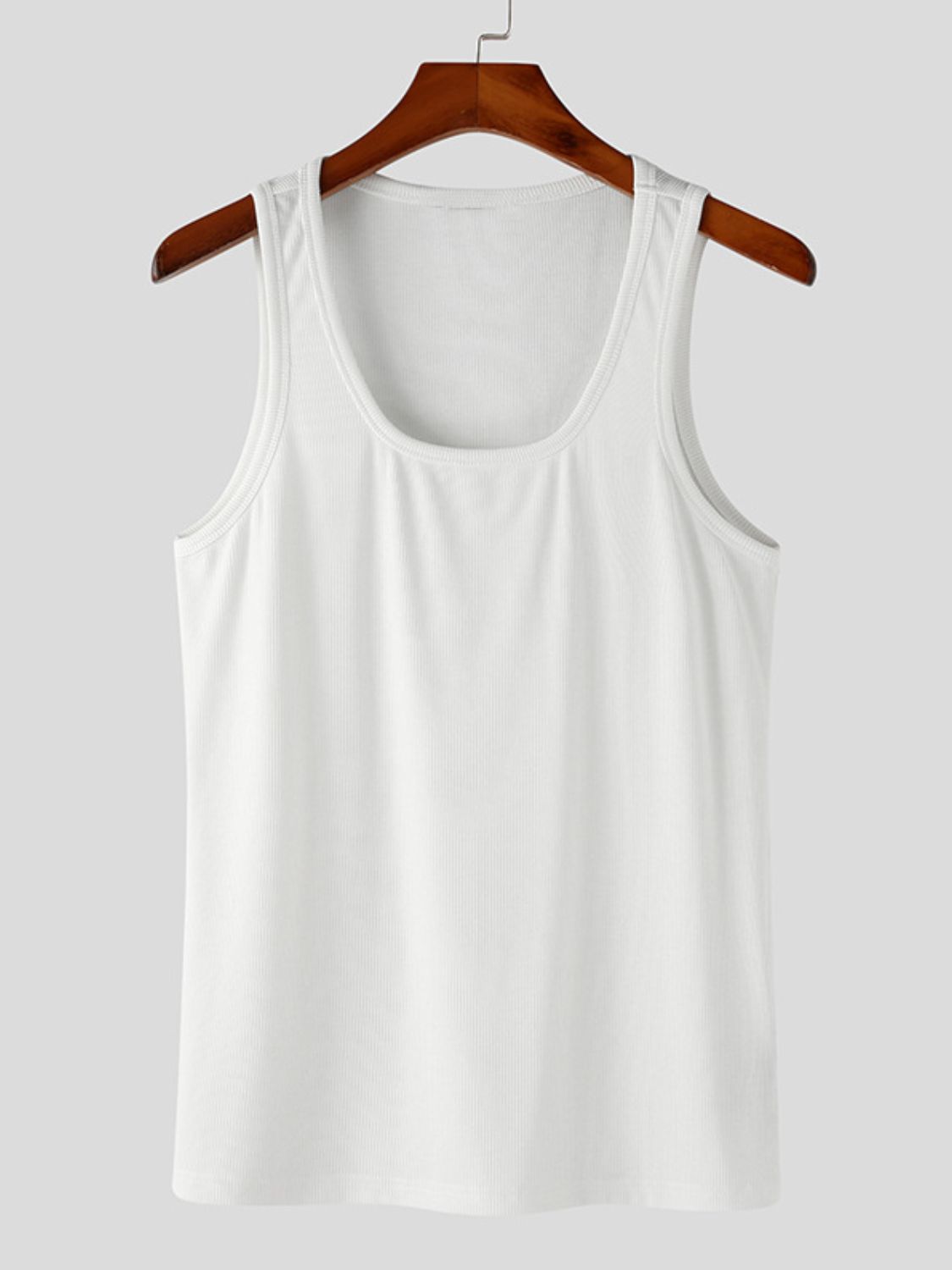 Men's Square Neck Wide Strap Tank Singlet Luxurious Weddings
