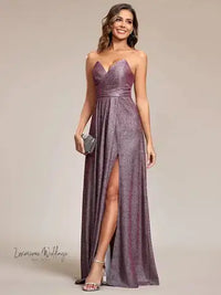 Gorgeous Metallic Rose Evening Dress Evening Dress Luxurious Weddings