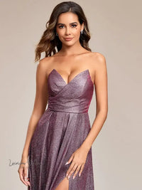 Gorgeous Metallic Rose Evening Dress Evening Dress Luxurious Weddings