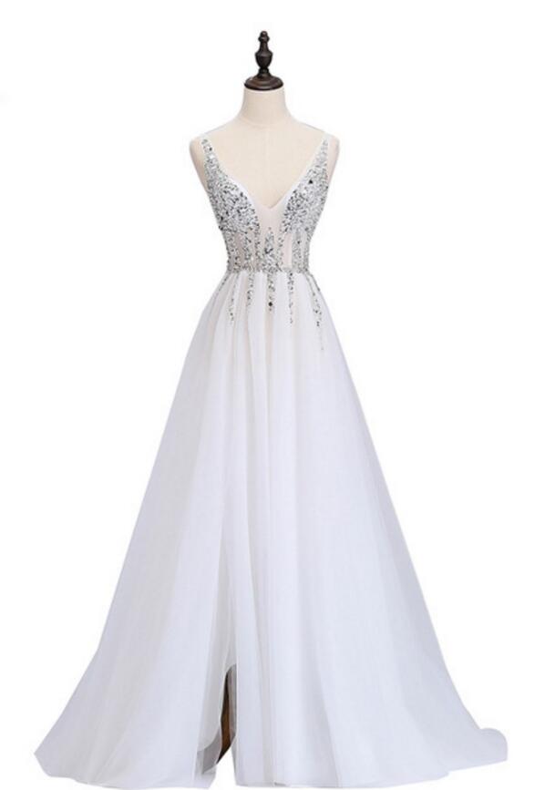 Natalie Side Split Backless Gown prom dress Luxurious Weddings